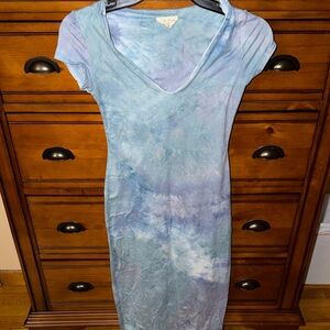See You Monday Blue Tie-Dye Dress